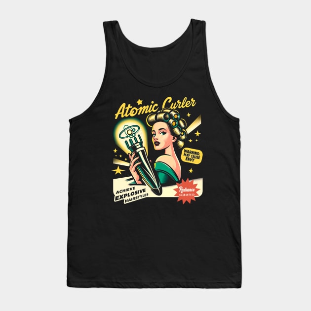 Atomic Curler - Funny vintage Ad Tank Top by Neon Galaxia